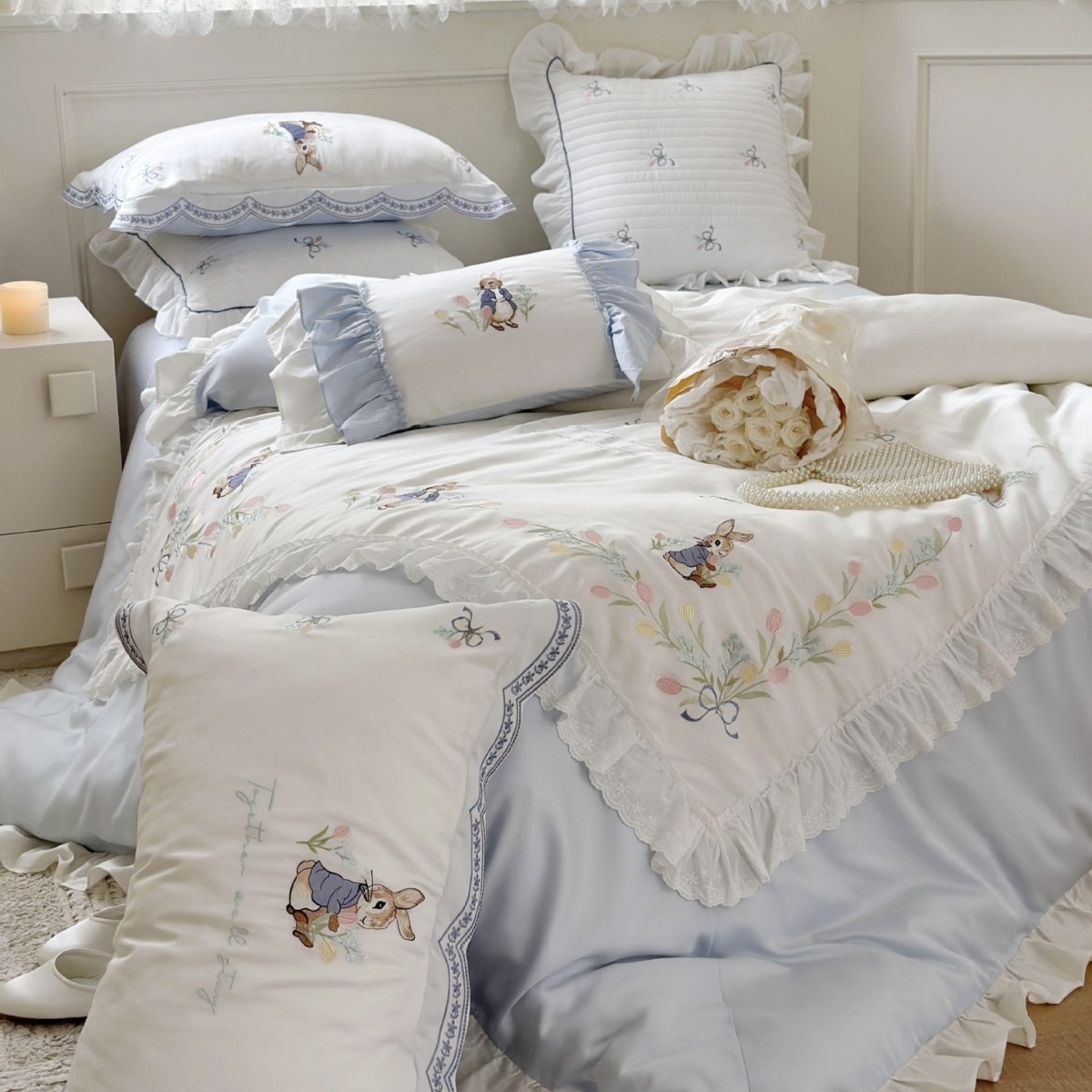 Conjunto de quatro peças em te - Embroidery Quilt Cover avaliação e preço