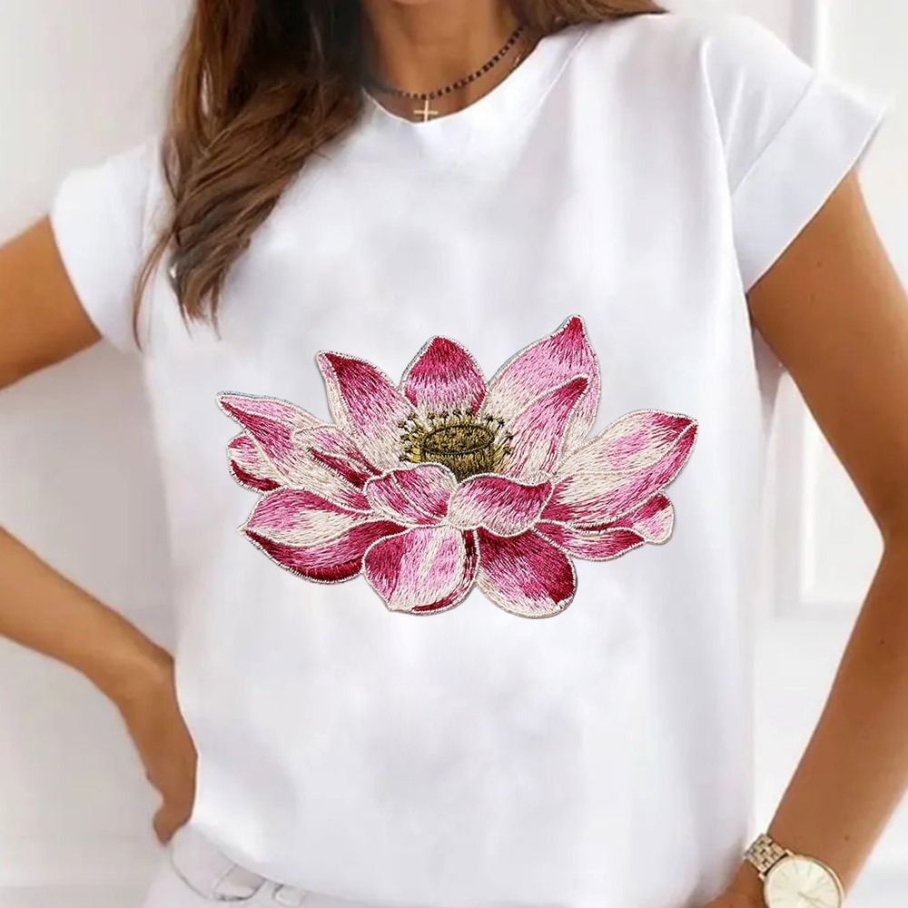 O remendo bordado flor do lótu - Embroidery Flower Pattern avaliação e preço