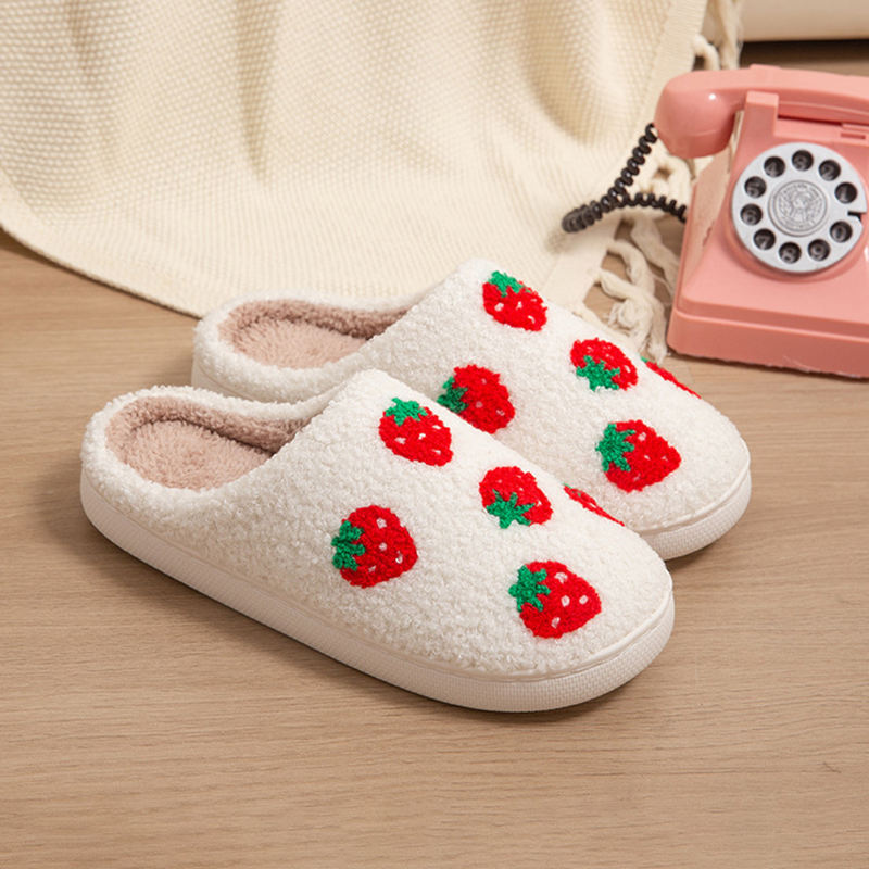 Chinelos Femininos de Morango  - Embroidery Cotton avaliação e preço