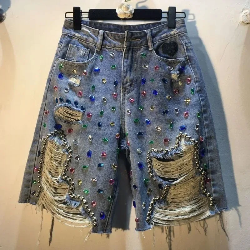 2025 verão calças curtas de ci - Embroidery Jeans Sakura avaliação e preço