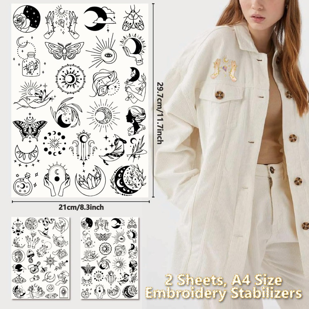 51 pçs boho lua solúvel em águ - Embroidery Free Pattern avaliação e preço